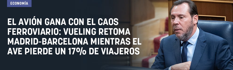 El avión gana con el caos ferroviario: Vueling retoma Madrid-Barcelona mientras el AVE pierde un 17% de viajeros