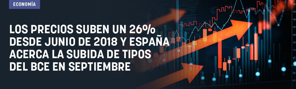 Los precios suben un 26% desde junio de 2018 y España acerca la subida de tipos del BCE en septiembre