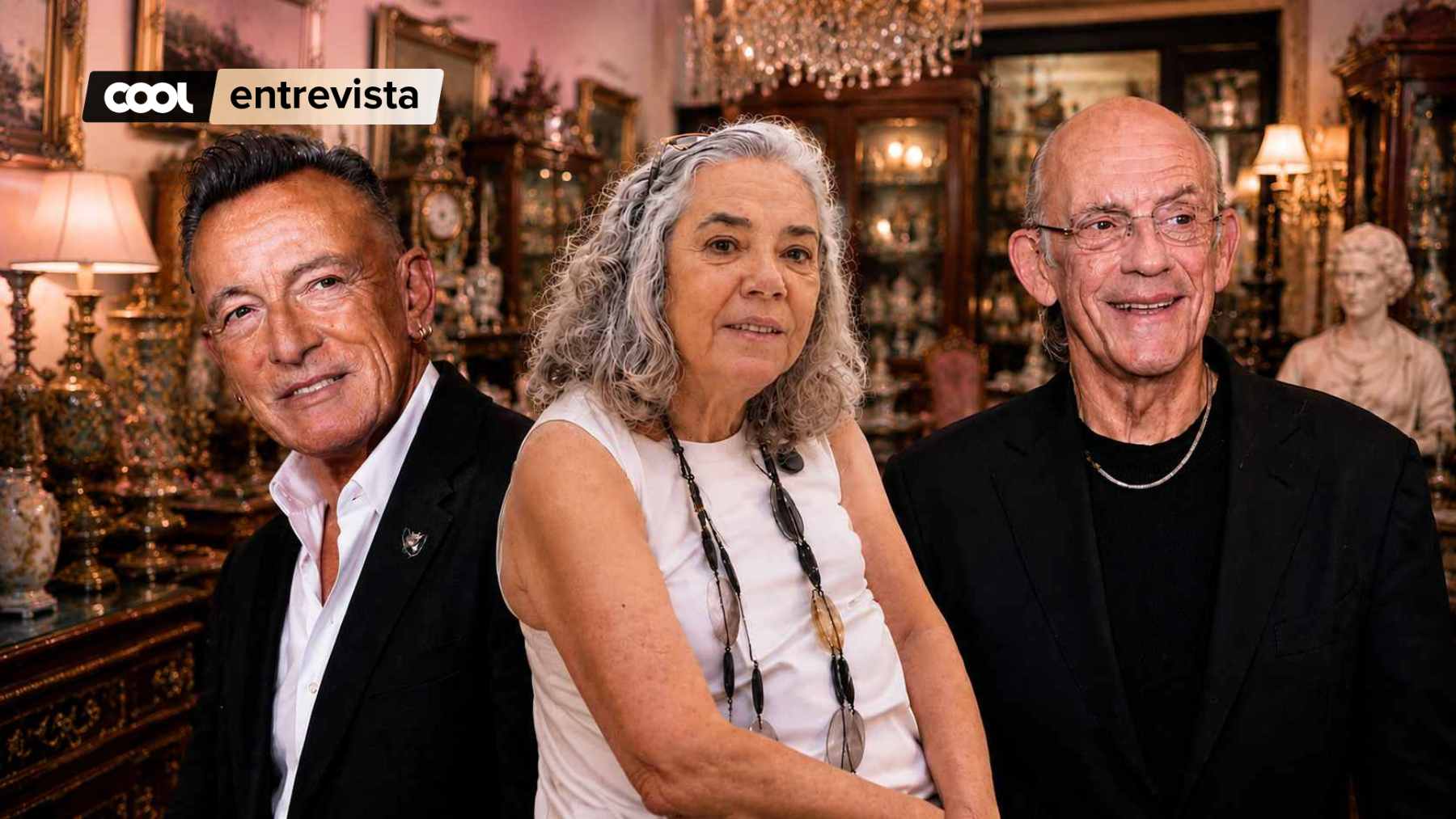 Bruce Springsteen, Consuelo Sierra y Christopher Lloyd. (Foto: Europa Press, COOL e IA)