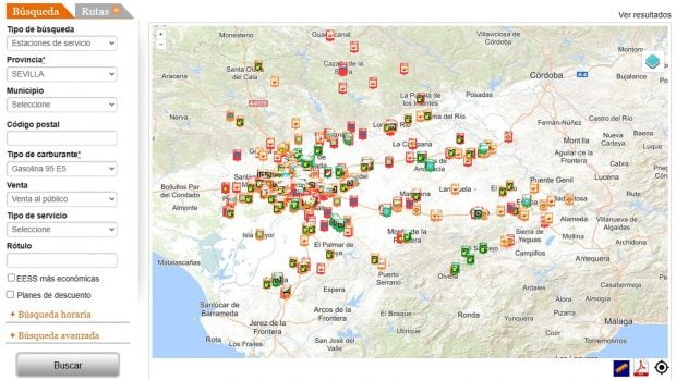 precio gasolina 23 agosto Andalucía