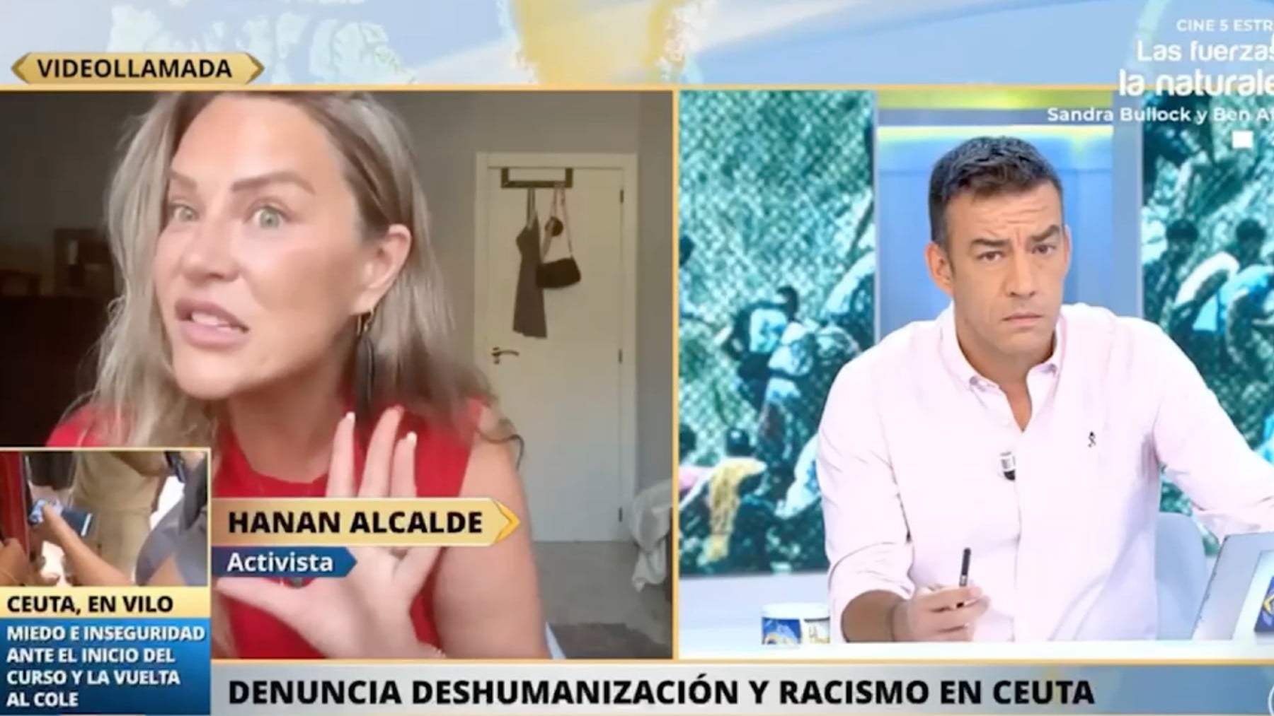 Hanan Alcalde, ‘Barbie Gaza’ y José Luis Vidal en ‘La mirada crítica’ (Telecinco).