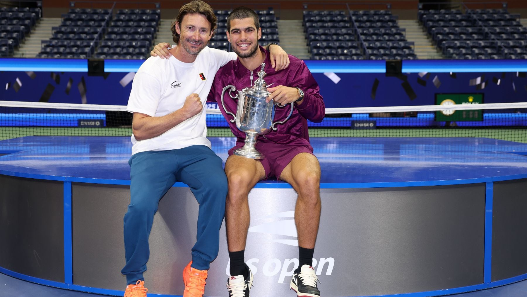 Ferrero y Alcaraz en el pasado US Open. (Getty)