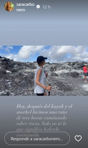 Sara Carbonero en sus historias de Instagram.