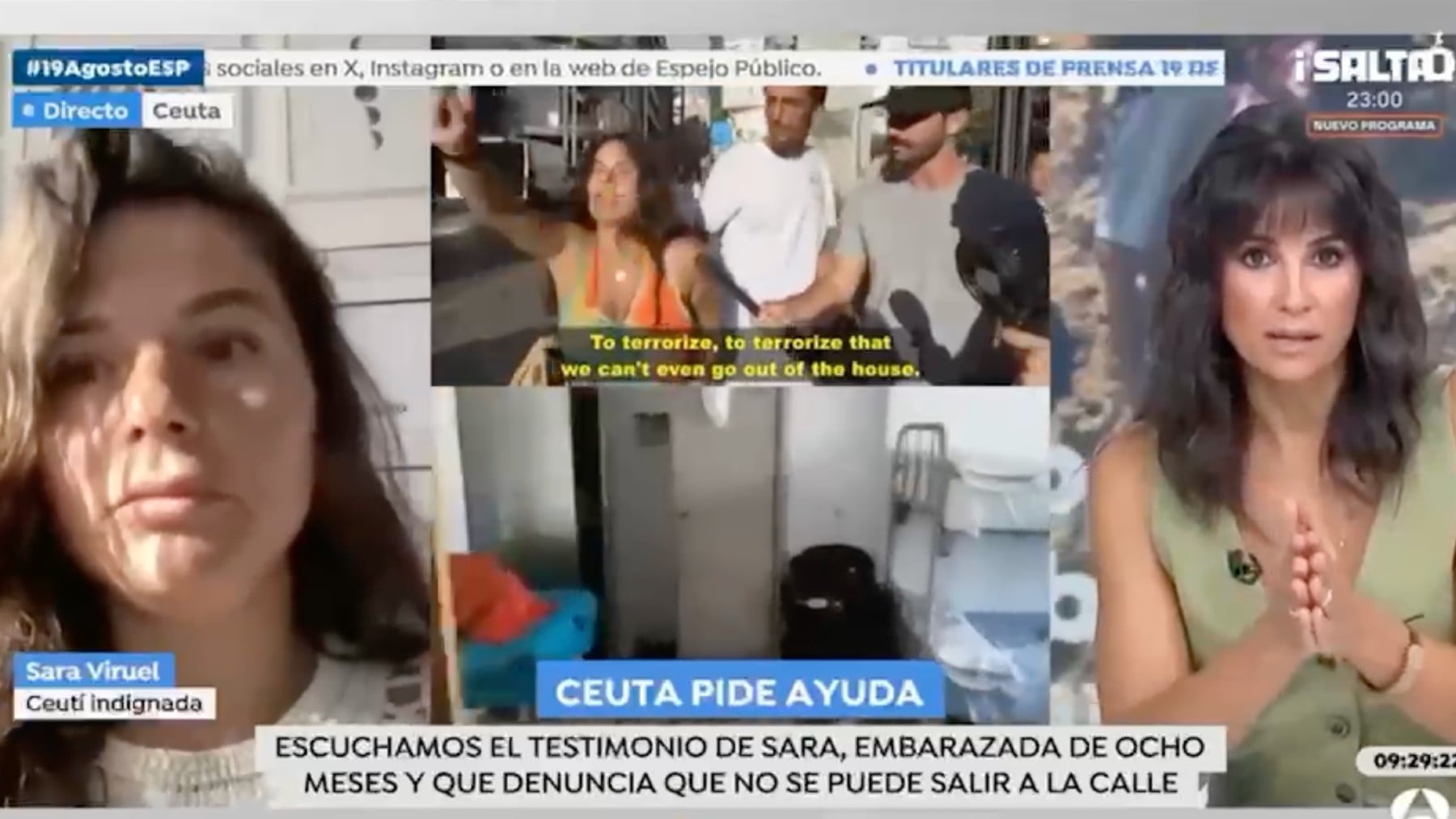 Sara Viruel, una vecina de Ceuta, habla en ‘Espejo Público’ (Antena 3).