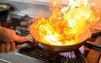 fuego en la cocina