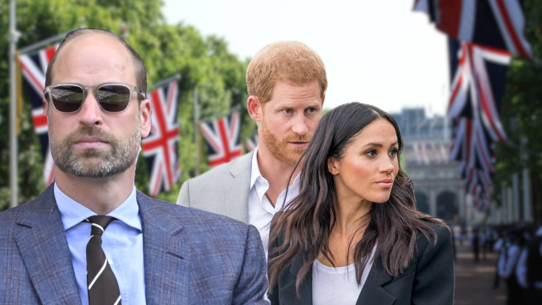 Principe Guillermo, Harry y Meghan. (Foto: Europa Press)