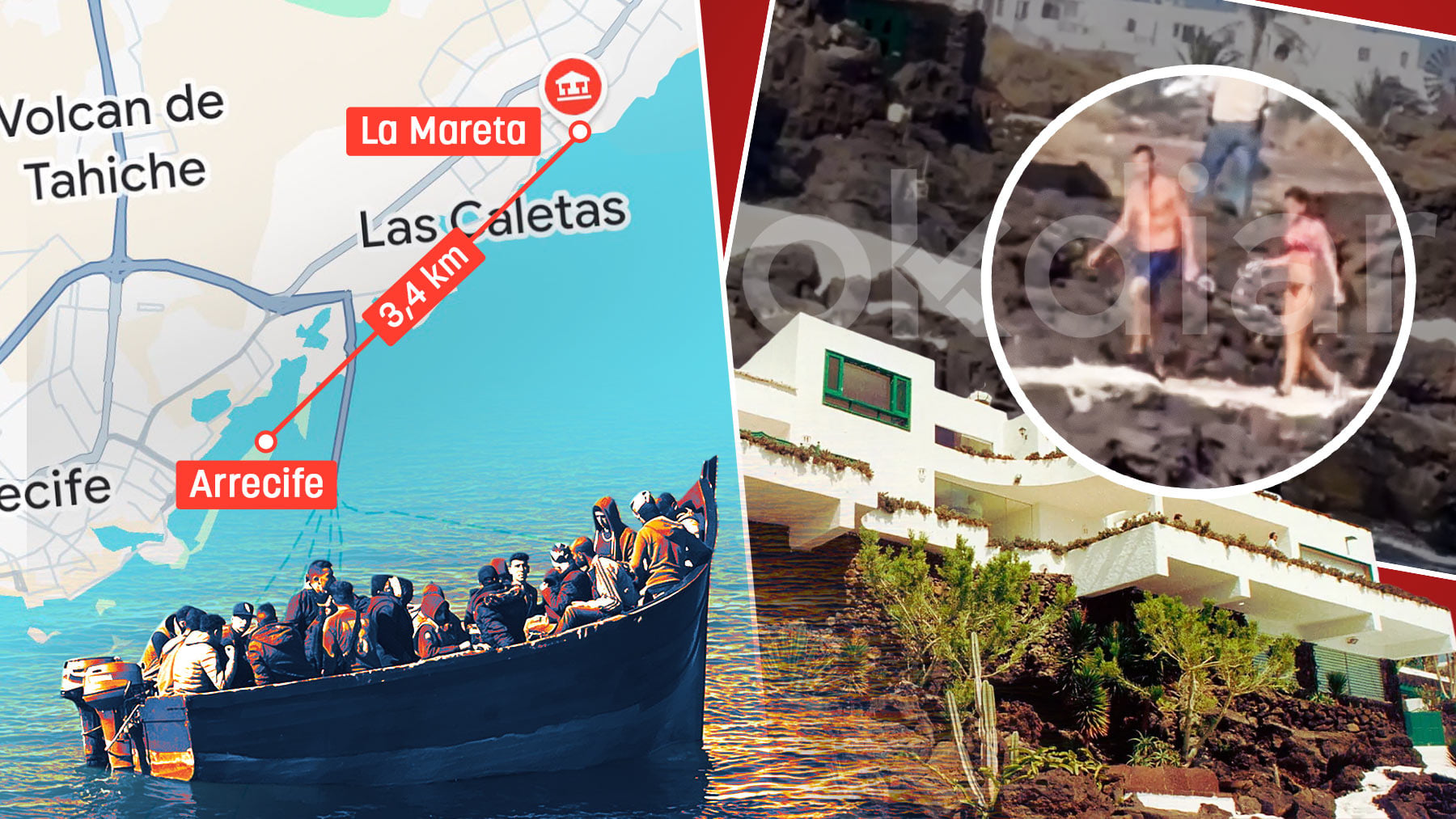 Vecinos de Lanzarote se hartan tras la llegada en patera de 245 inmigrantes a sólo 3 km de La Mareta: Sánchez está blindado, nosotros no