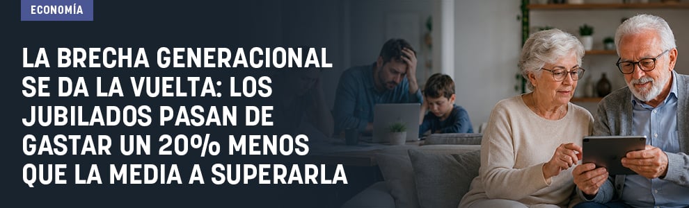 La brecha generacional se da la vuelta: los jubilados pasan de gastar un 20% menos que la media a superarla
