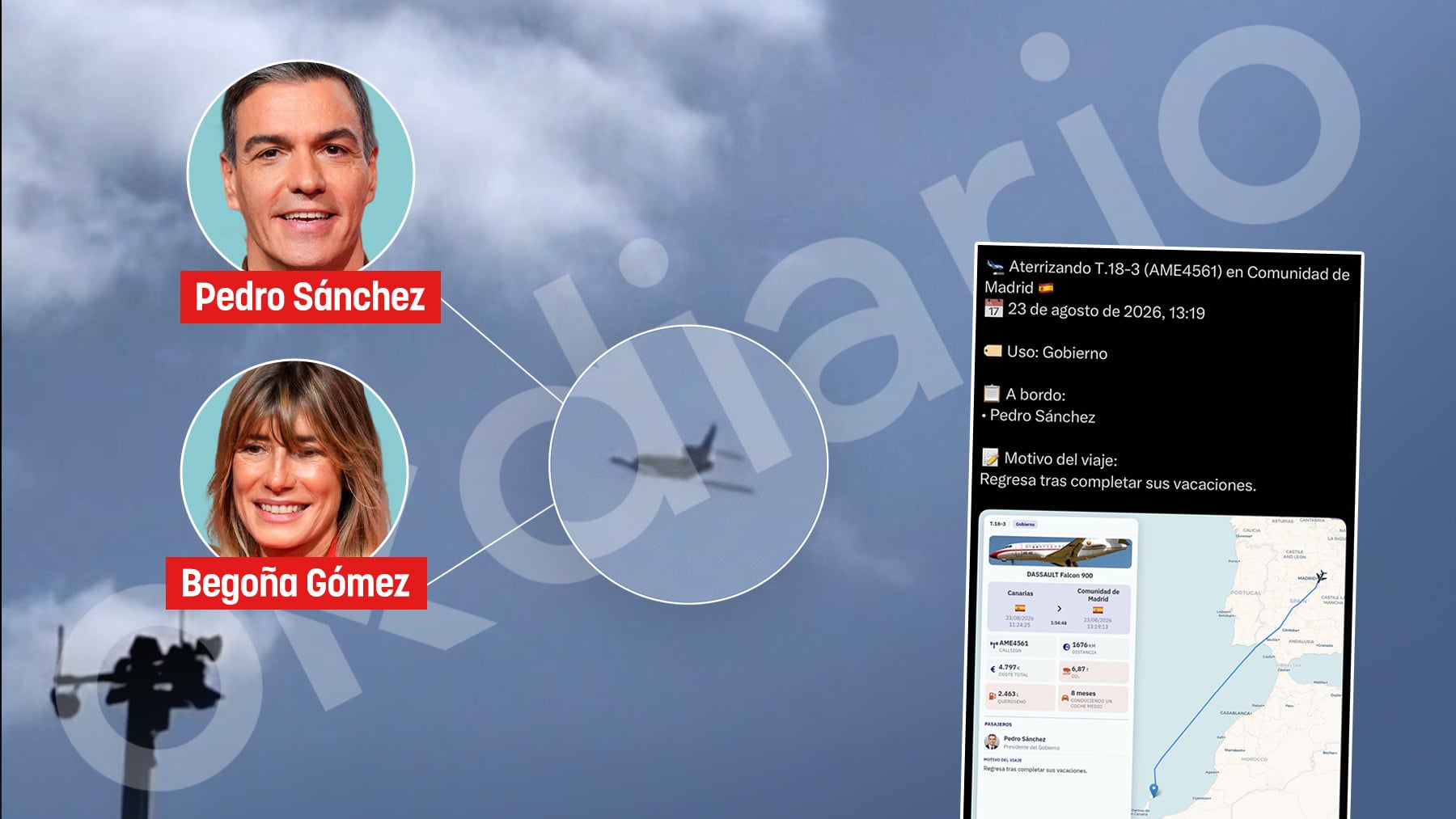Sánchez sale a escondidas de Lanzarote en Falcon rumbo a La Moncloa sin pisar Ceuta en 22 días de vacaciones