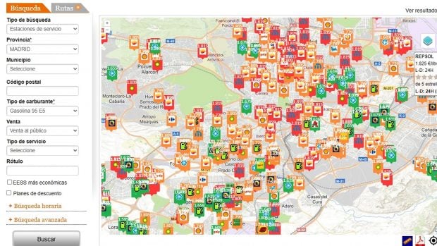 precio gasolina Madrid 25 de agosto