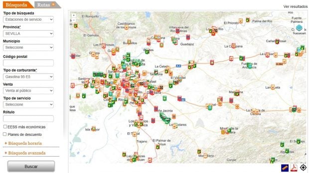 precio gasolina Andaluc&iacute;a 25 de agosto