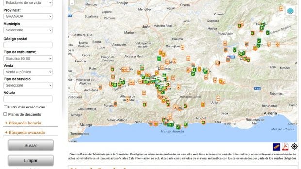precio gasolina Andaluc&iacute;a 26 de agosto