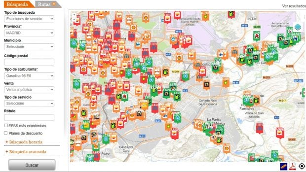 precio gasolina Madrid 27 de agosto