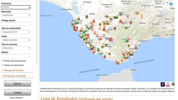 precio gasolina Andaluc&iacute;a 26 de agosto