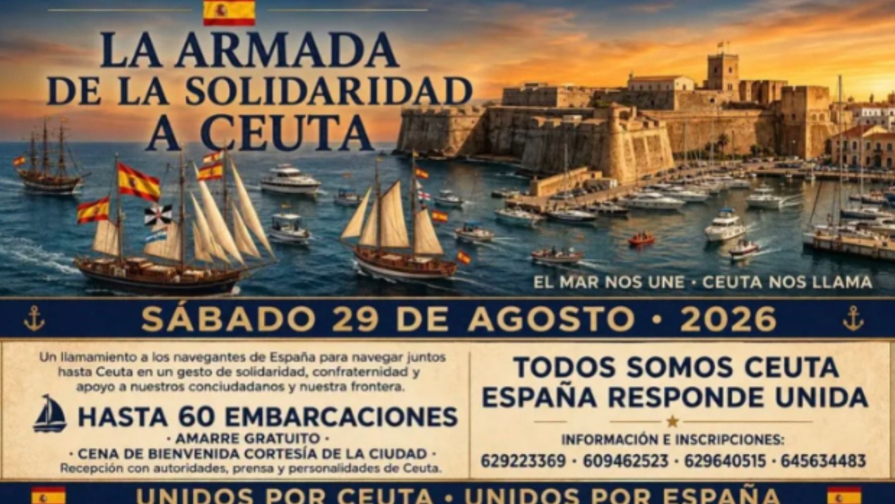 Una Armada solidaria de hasta 60 embarcaciones zarpará hacia Ceuta el 29 de agosto