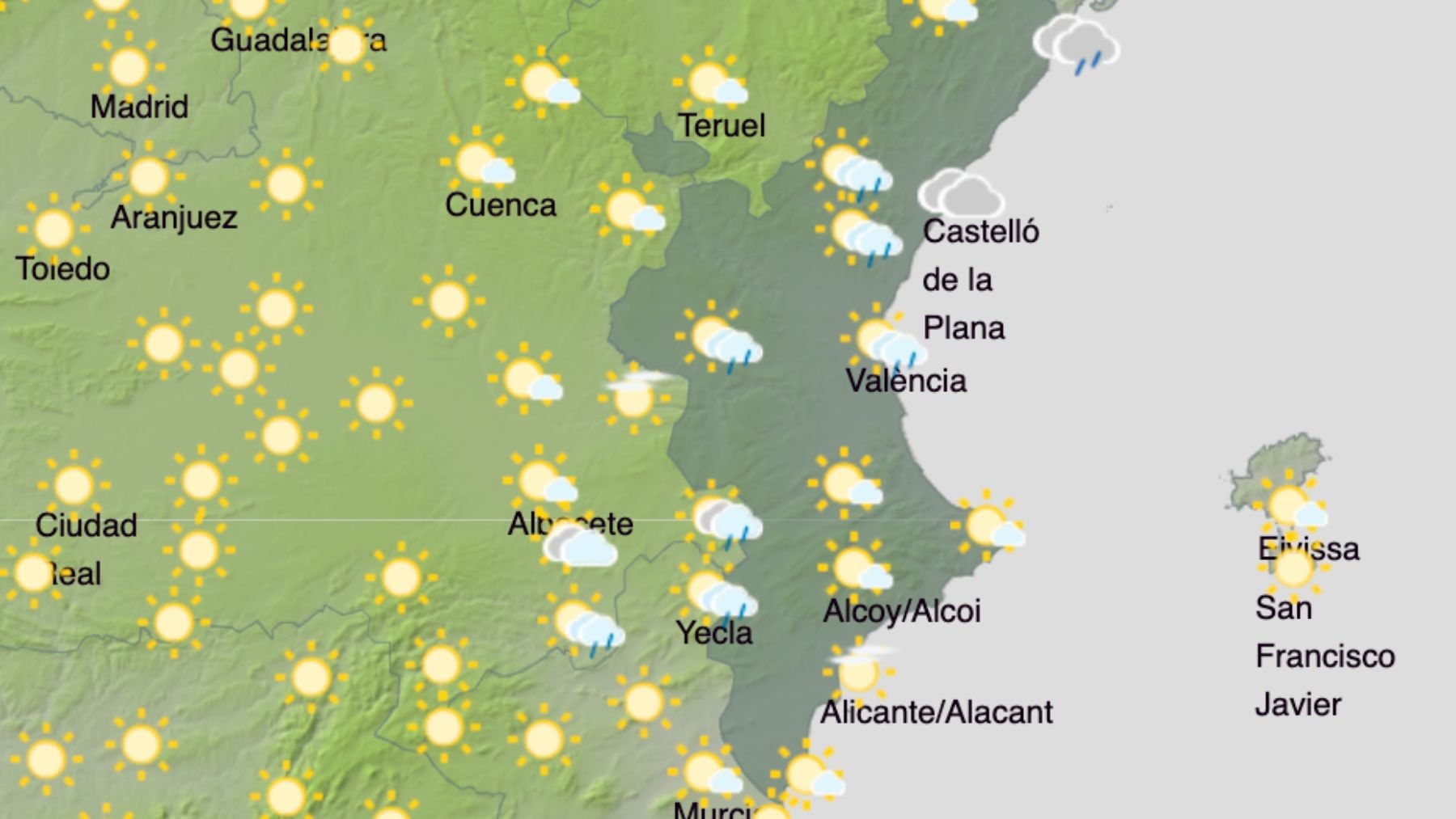 La AEMET confirma lluvias en la Comunidad Valenciana: estas son las zonas afectadas