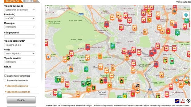 precio gasolina 30 Madrid