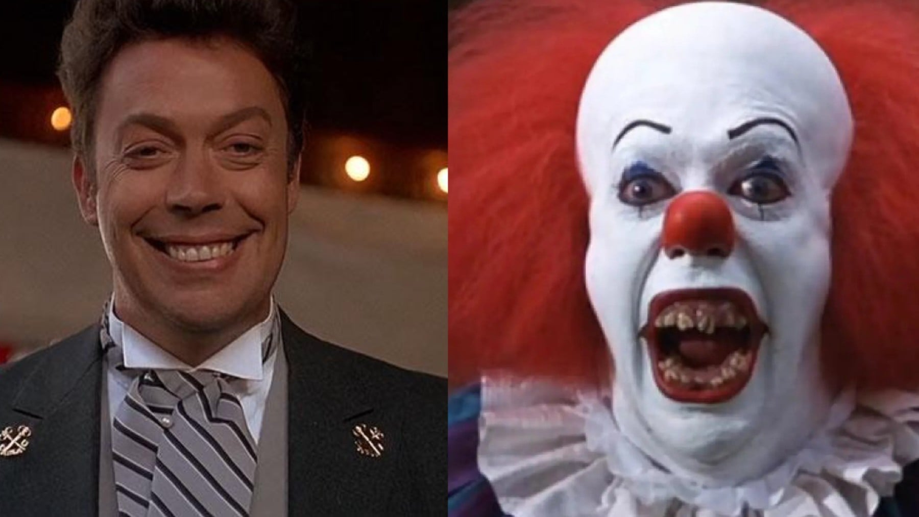 El actor Tim Curry en ‘Solo en casa 2’ y la miniserie ‘IT’.