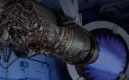Motor del X-BAT con la tobera vectorial AVEN durante las pruebas de GE Aerospace y Shield AI