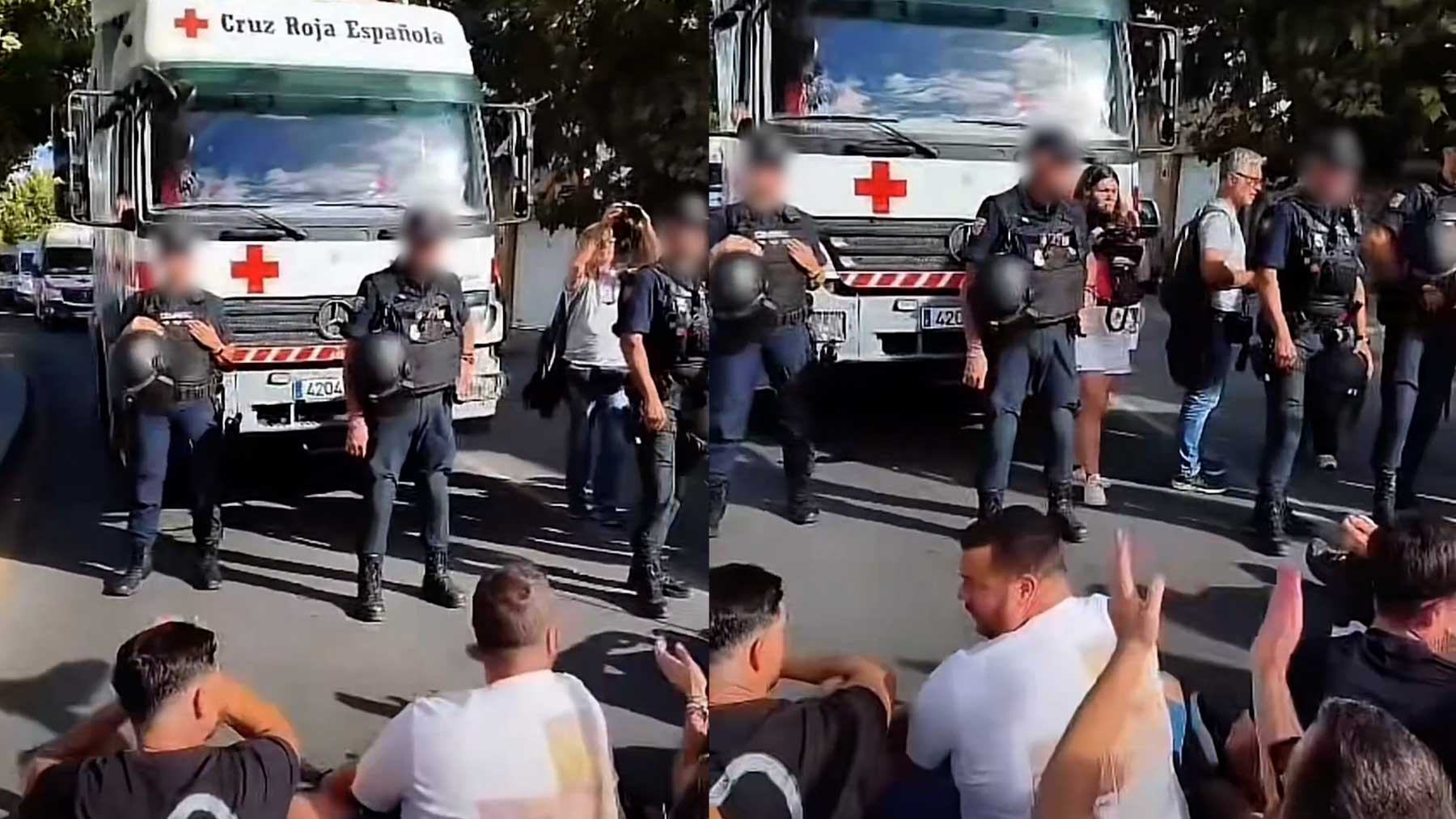 Los ceutíes no se rinden y tratan de bloquear el reparto de comida a invasores en El Trampolín