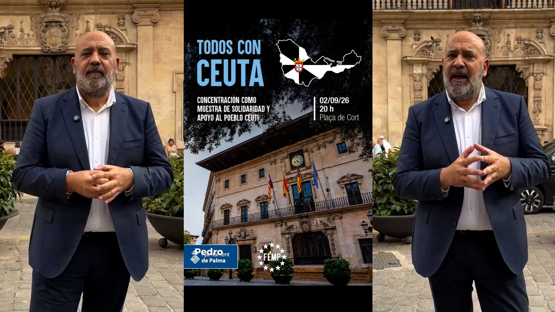 El alcalde de Palma anima a los ciudadanos a concentrarse en apoyo a Ceuta el 2 de septiembre en la Plaza de Cort