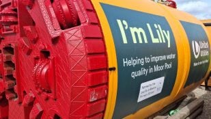 Tuneladora Lily de United Utilities utilizada para excavar el túnel de almacenamiento de agua de lluvia en Knutsford