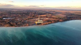 Vista aérea del emplazamiento de Wesleyville junto al lago Ontario, donde OPG estudia una nueva central nuclear