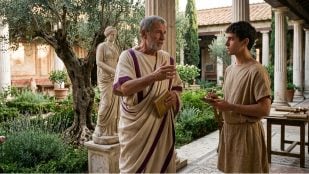 Séneca, filósofo romano. Imagen generada con IA.
