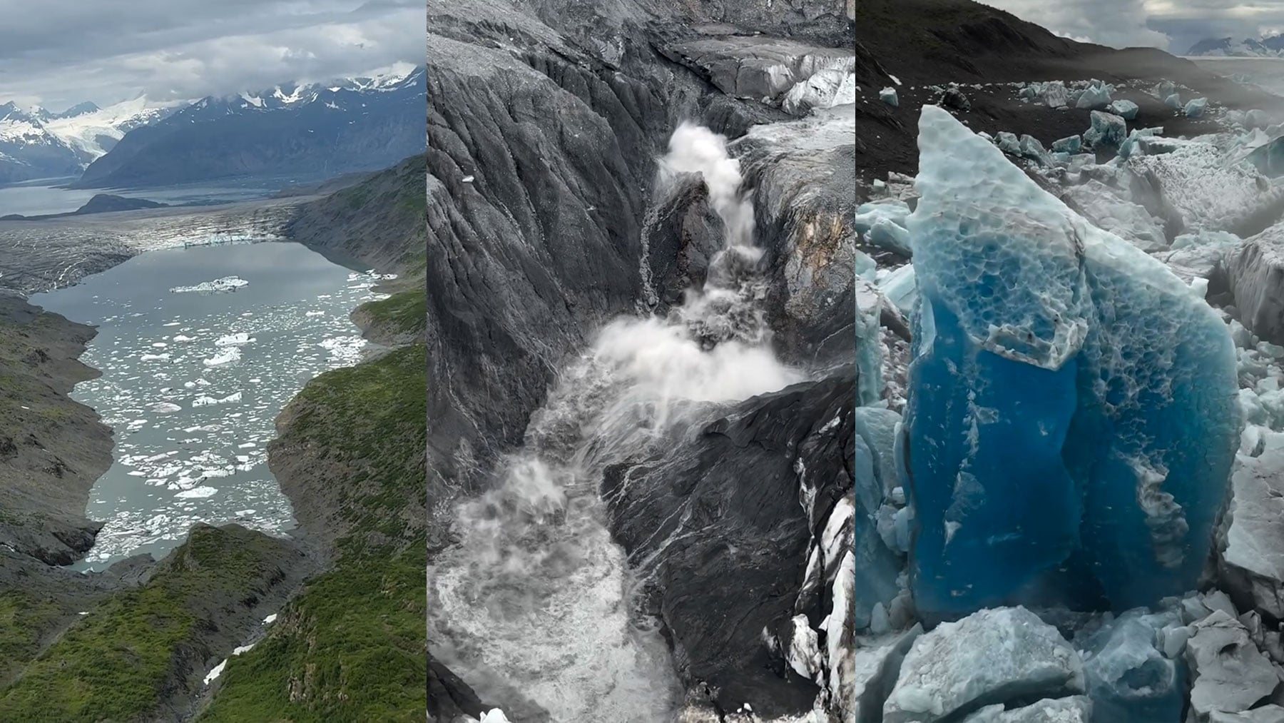 Cámaras aéreas captan desde el cielo el antes y el después del devastador colapso del glaciar en Nepal