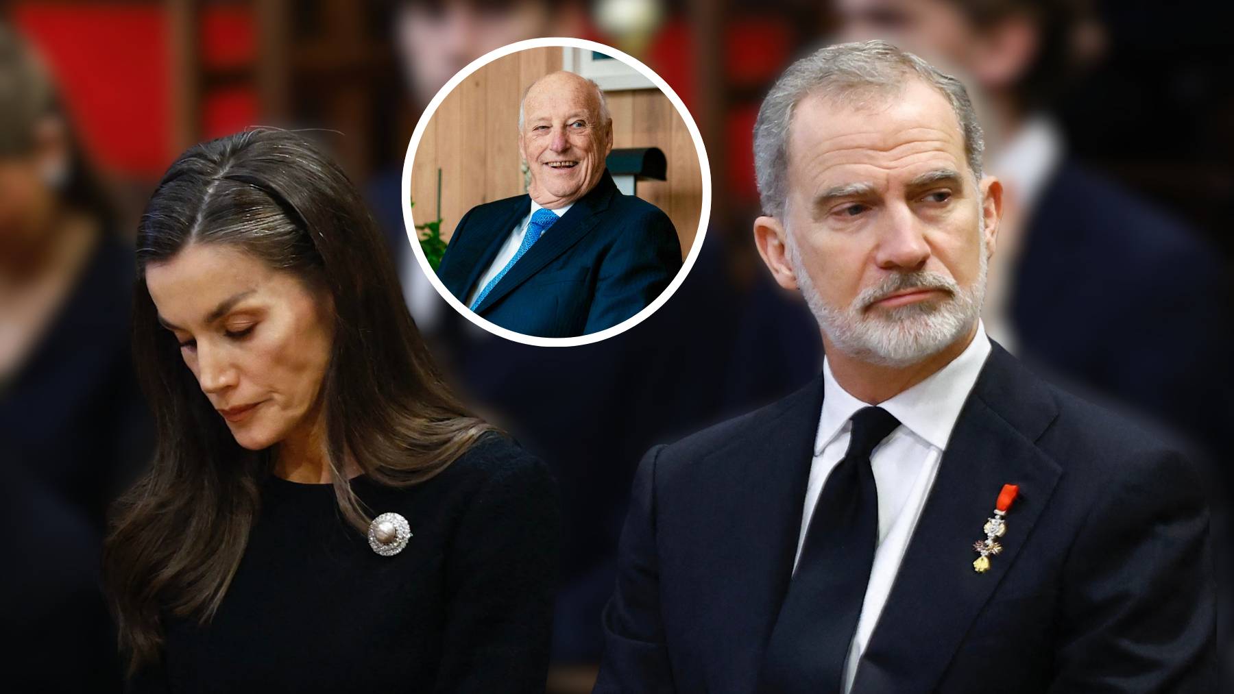 La reina Letizia, el rey Harald y el rey Felipe. (Foto: Europa Press y RRSS)