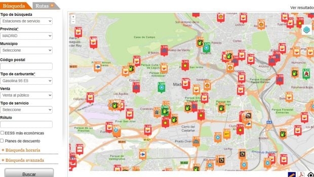 precio gasolina 3 agosto Madrid