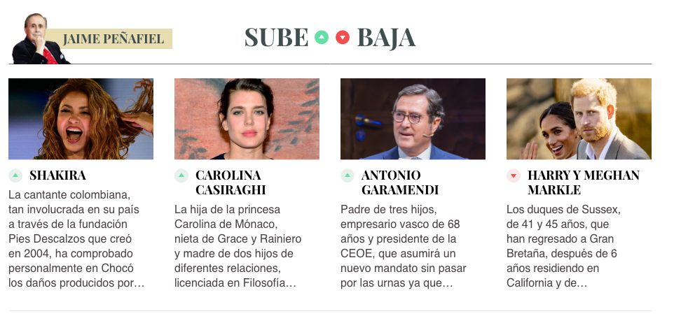 Sube & Baja, por Jaime Peñafiel: semana del 22 al 28 de agosto