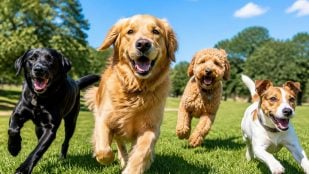 Raza de perro y niños