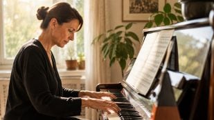 Piano, mujer, hobby