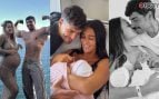 Montaje de imágenes de parejas de La isla de las tentaciones que han sido padres (Instagram).
