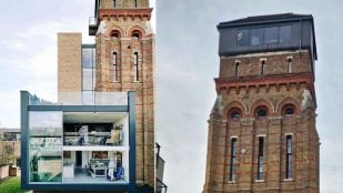 Torre de agua victoriana de Kennington transformada en vivienda moderna con ampliaciones de cristal