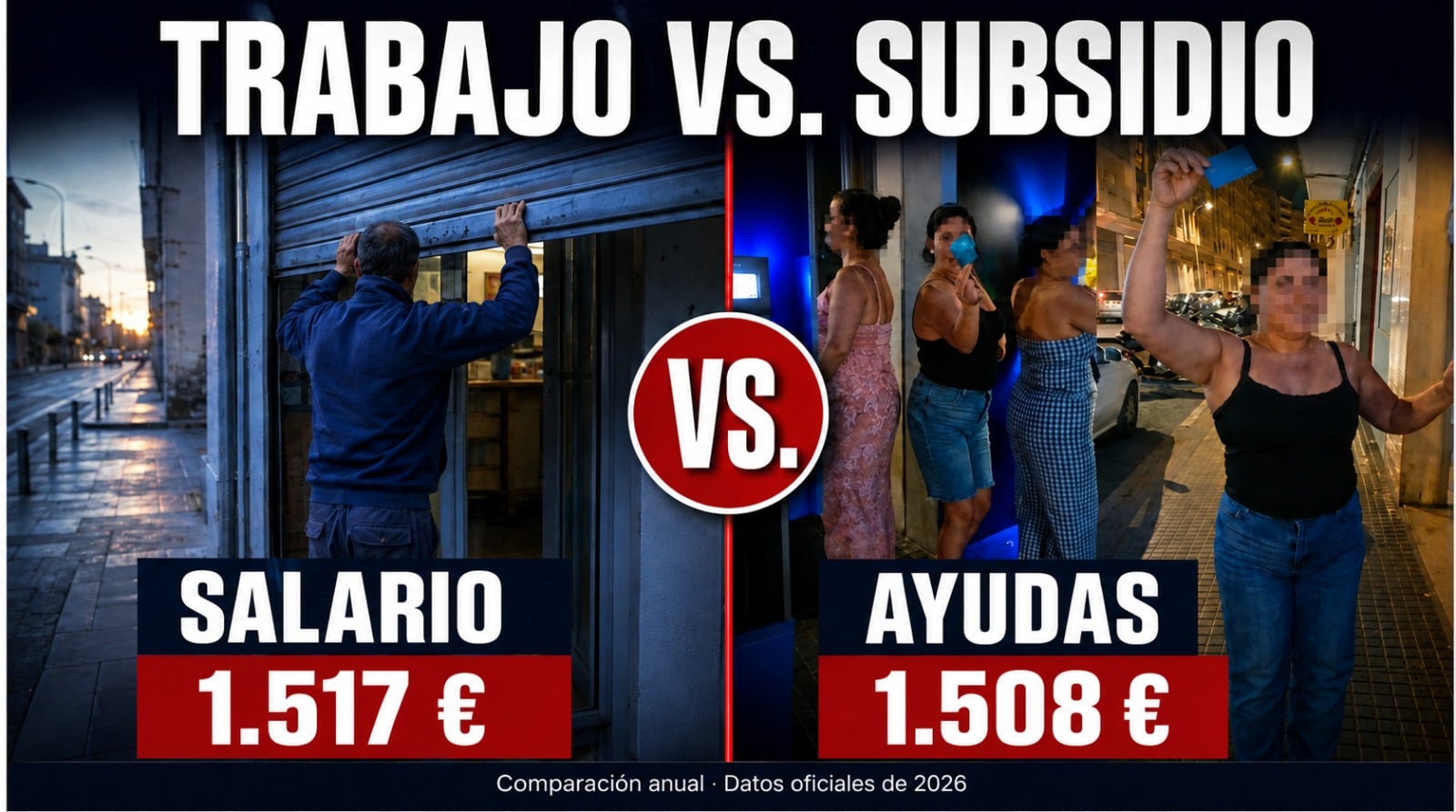 Vivir del IMV o trabajar todo el año: la diferencia para una familia con dos hijos es de sólo 9 euros al mes