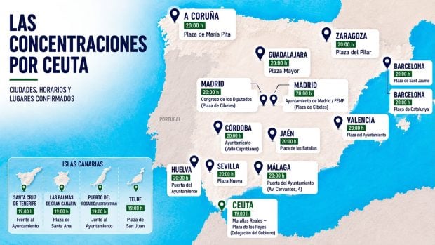 Mapa de concentraciones Ceuta. Imagen okdiario.