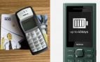 Nokia 300 Charge junto a un Nokia 1100 clásico para comparar dos generaciones de teléfonos básicos