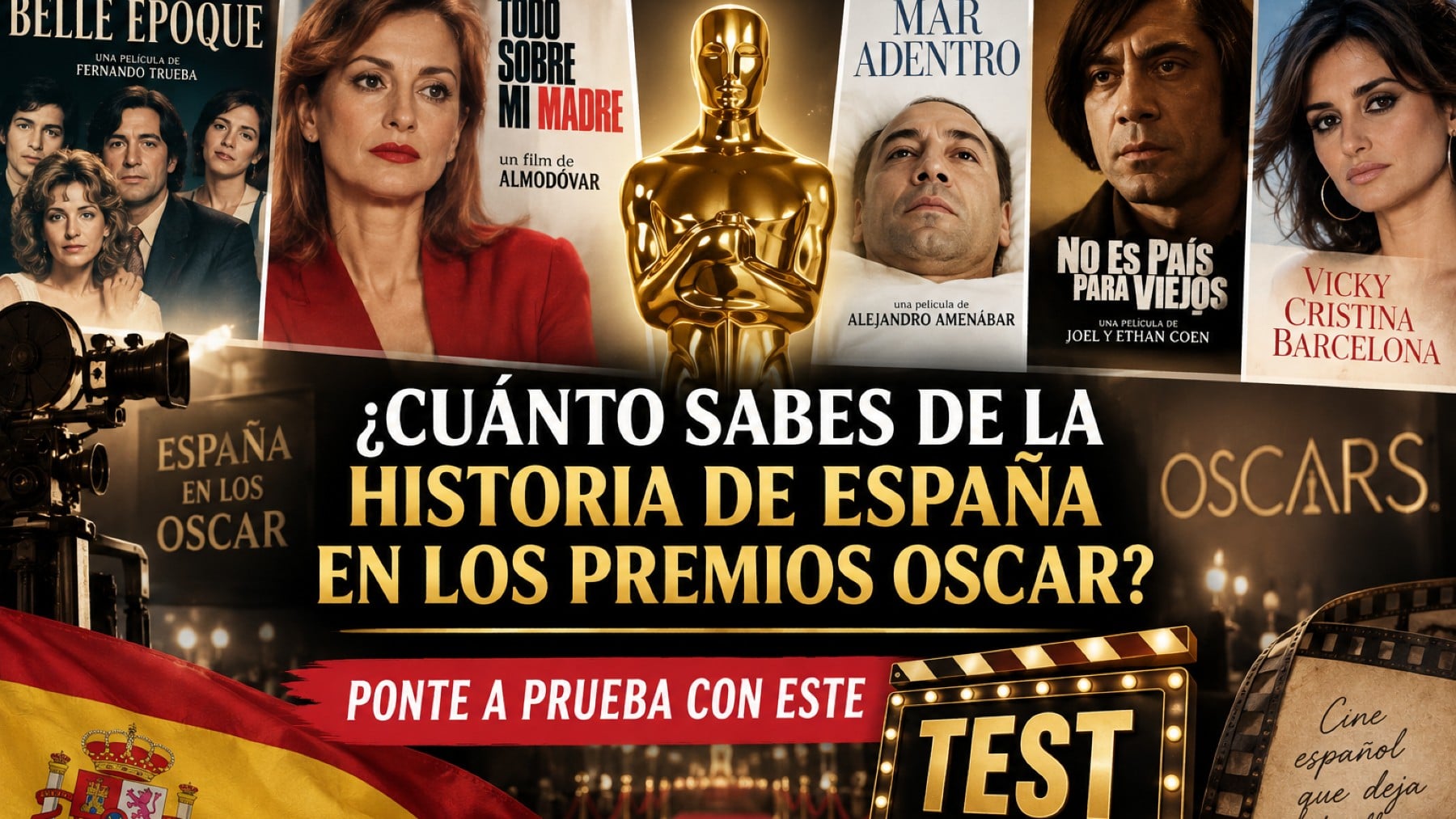 Test sobre la historia de España en los Premios Oscar (IA).