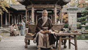 Confucio, filósofo chino. Imagen generada con IA.