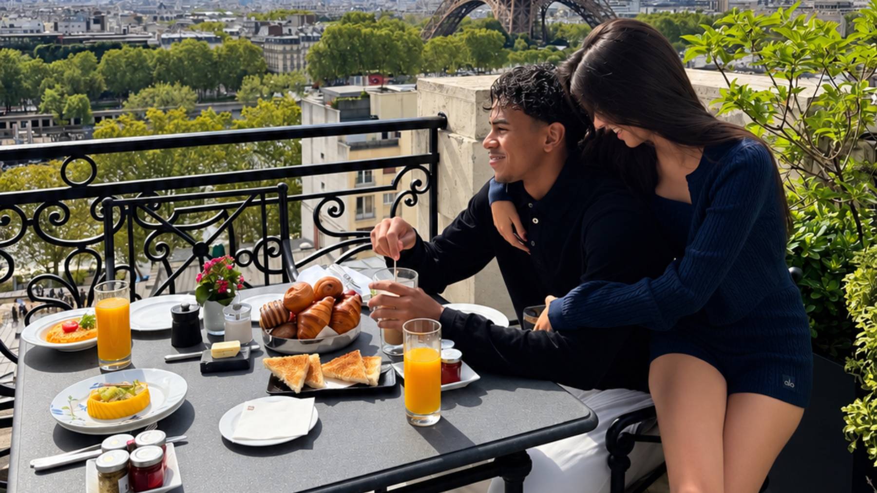 Lamine Yamal e Inés García en París. (Foto: RRSS)