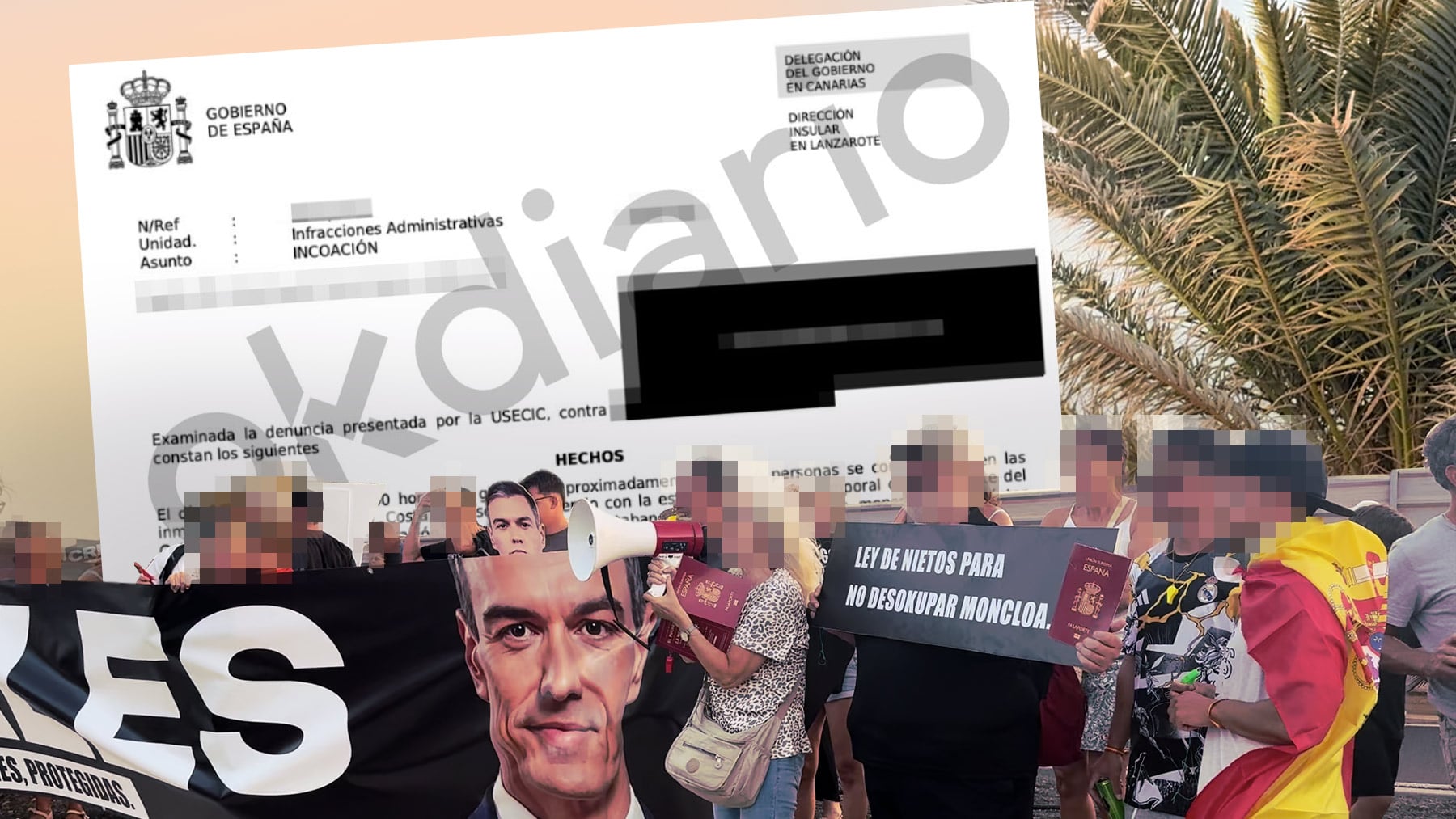 El Gobierno multa con 100 € a los que protestaron contra Sánchez ante La Mareta tras la invasión de Ceuta