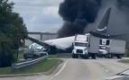 Un avión de carga de Amazon se estrella y se incendia en el Aeropuerto de Miami
