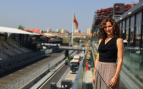Isabel Díaz Ayuso sobre la recta de llegada del circuito de Madring.