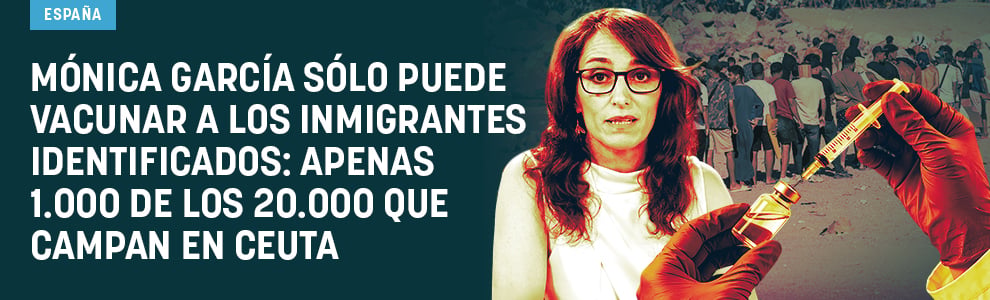 Mónica García sólo puede vacunar a los inmigrantes identificados: apenas 1.000 de los 20.000 que campan en Ceuta