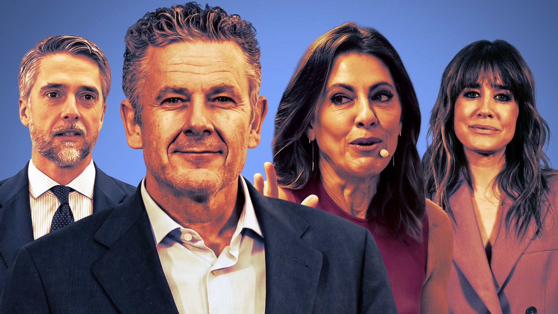 Carlos Franganillo, Roberto Arce, Ángeles Blanco e Isabel Jiménez.