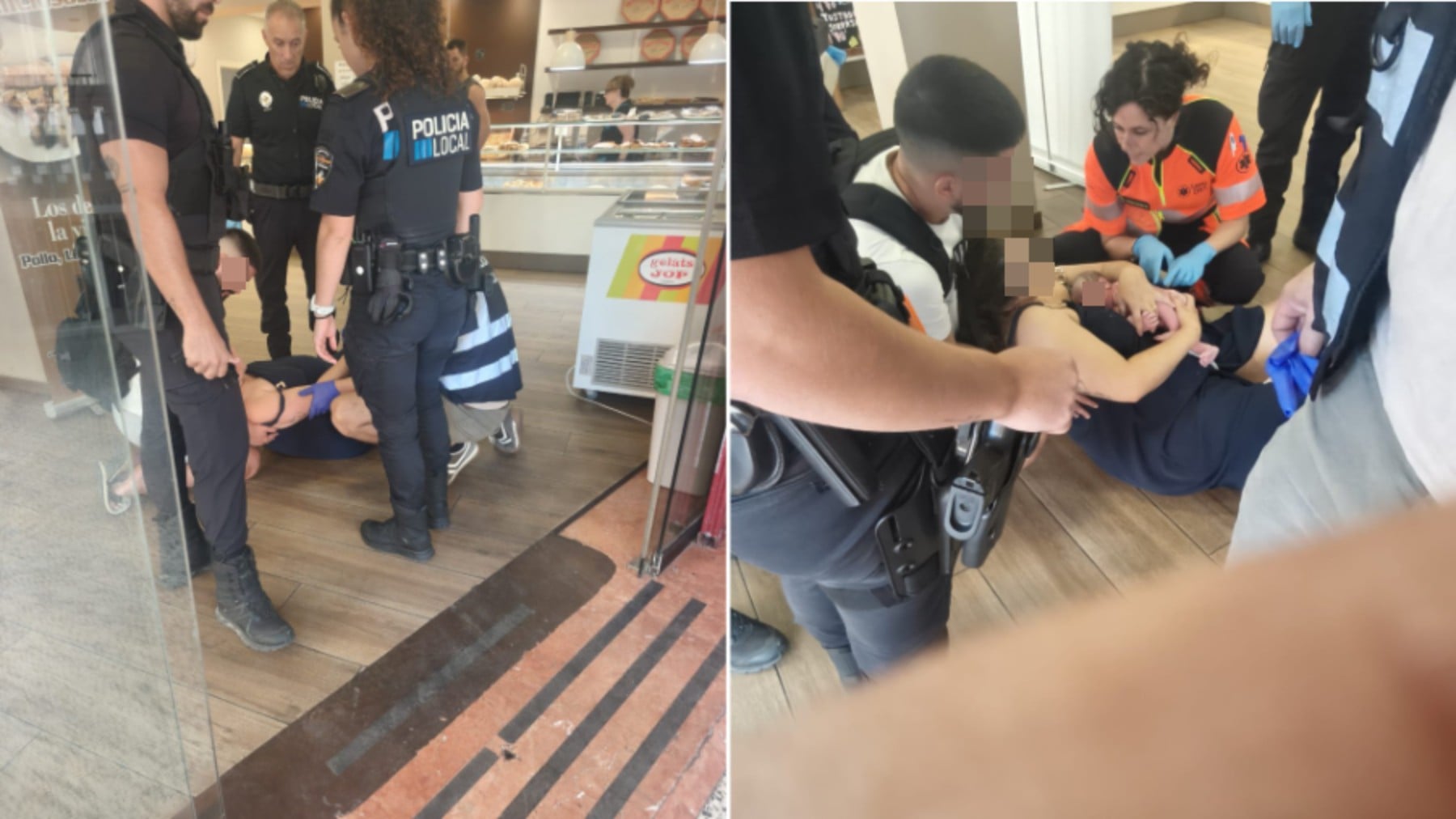 Un bebé decide nacer en una cafetería de Mallorca con ayuda de dos policías locales antes de que llegara la ambulancia