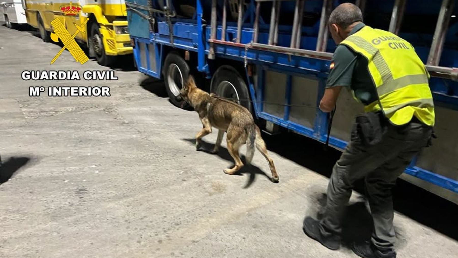 Un guardia civil durante la «operación Feriante».