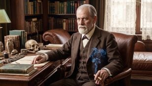 Sigmund Freud. Imagen generada con IA.